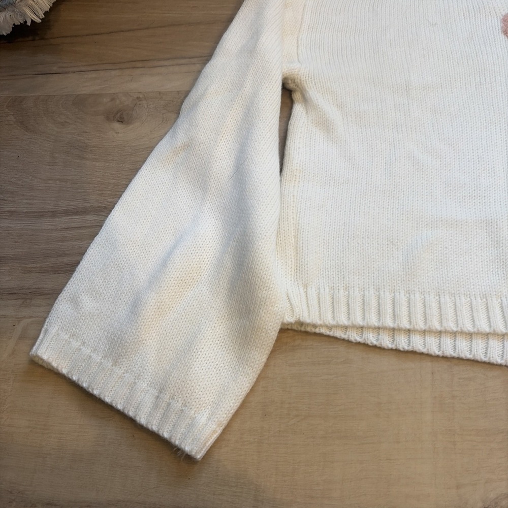 Sincerely Jules Women's Sweater Size Large White Long Sleeve Cropped - Picture 4 of 5